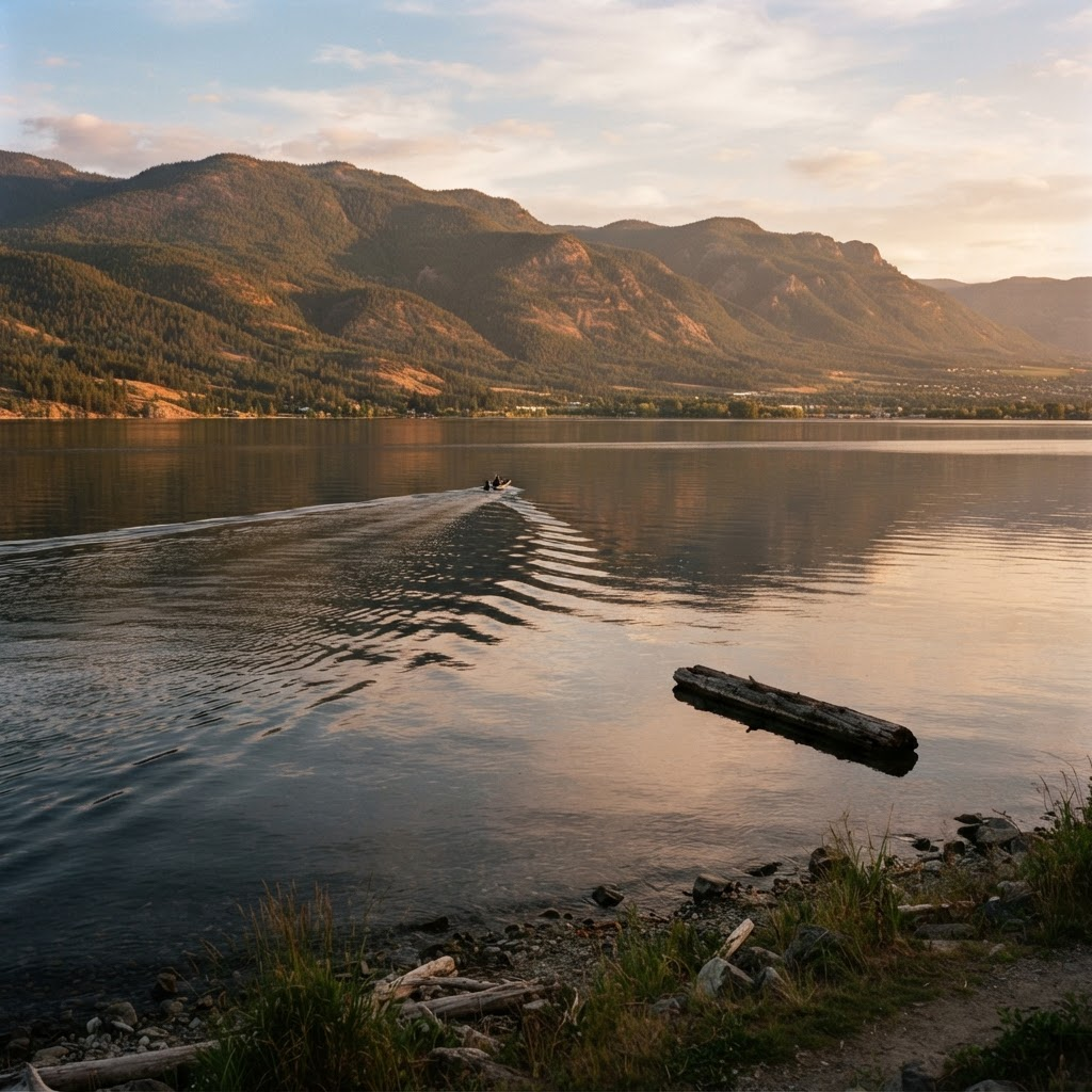Okanagan Lake โ Waves and Drifting Logs
